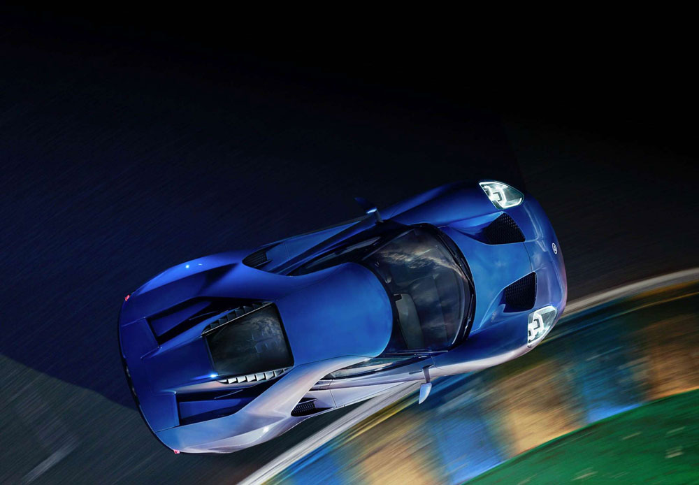 Modrý super športiak Ford GT